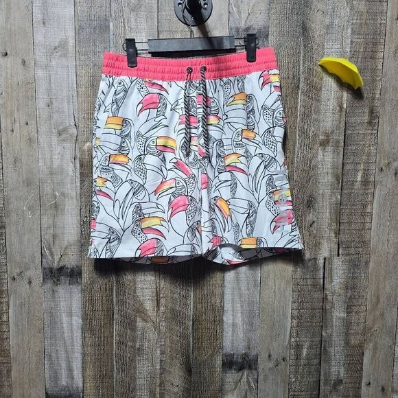Hurley Toucan Print Board Shorts Swim Trunks NWOT - Picture 1 of 3